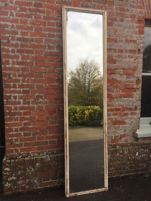 A Stunnin Highly Unusual Large Early 19th Century French Original Distressed Painted Pier Mirror.