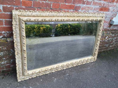 A Wonderful Early Antique 19th Century Italian Carved Wood & Gesso Ornate Framed Painted Mirror.