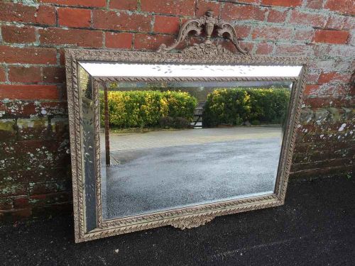A Fabulous Size Carved Wood and Gesso Painted Ventian Cushion Mirror.