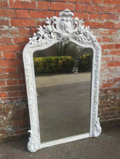 A Wonderful Early Antique 19th Century French Carved Wood & Gesso with Stunning Painted Frame.