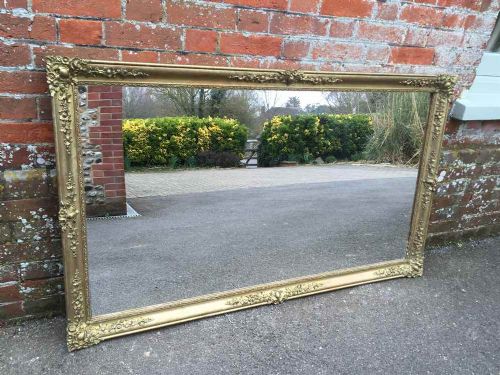 A Wonderful Large Early Antique 19th Century French Carved Wood and Gesso Original Gilt Mirror.