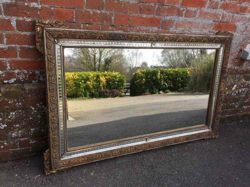 A Highly Unusual Large Original Antique 19th Century Italian Mirror.