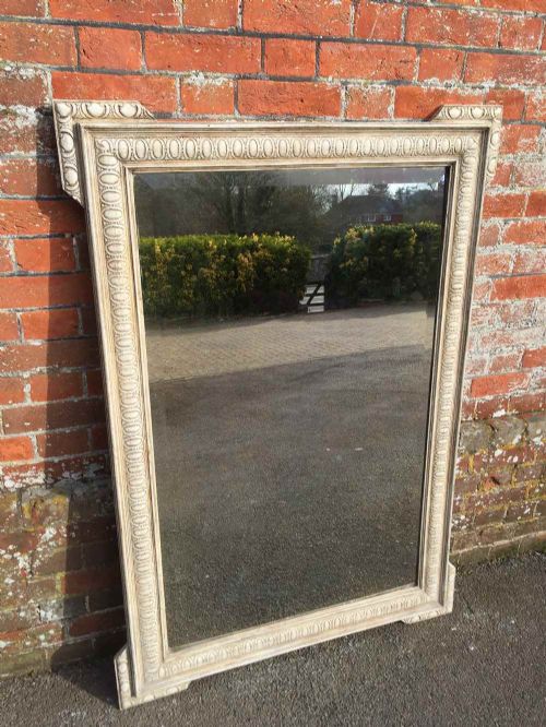 A Very Useful Size Antique 19th Century French Carved Wood Painted Mirror.