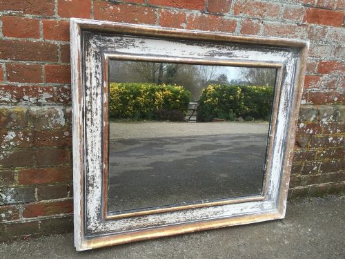 A Very Unusual Antique 19th Century Distressed Mirror.