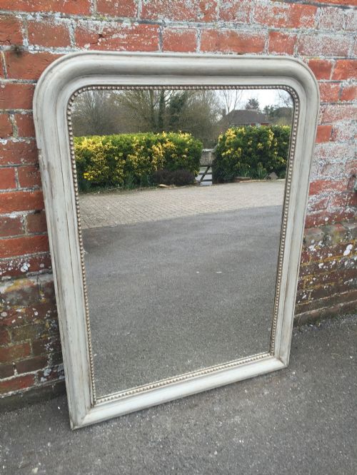 An Early Antique 19th Century French Painted Arched Top Louis Philippe Mirror.