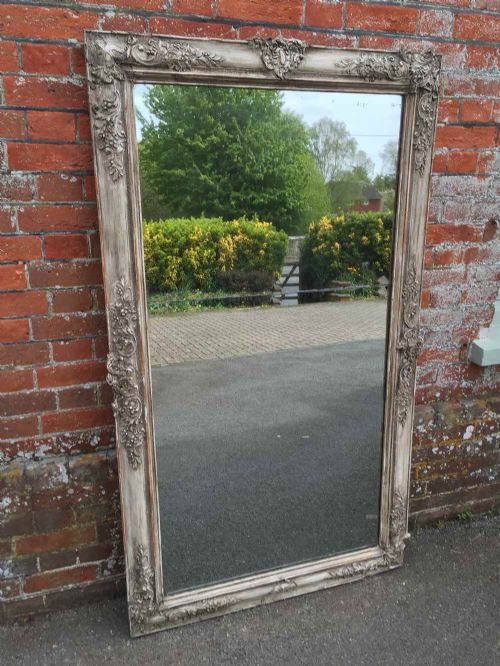 An Absolutely Stunning Large Antique Early 19th Century French Distressed Painted Louis Philippe Mirror.