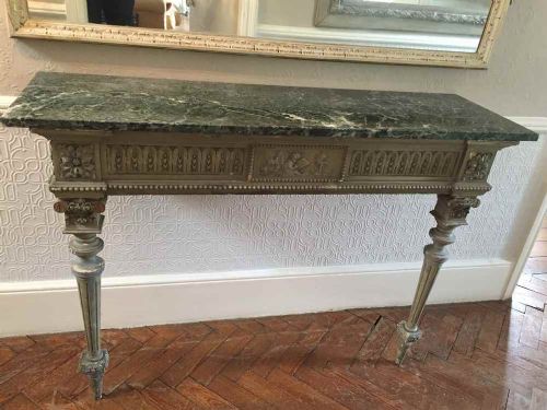A Stunning Highly Useful Antique 19th Century French Original Painted Carved Wood Constole Table.