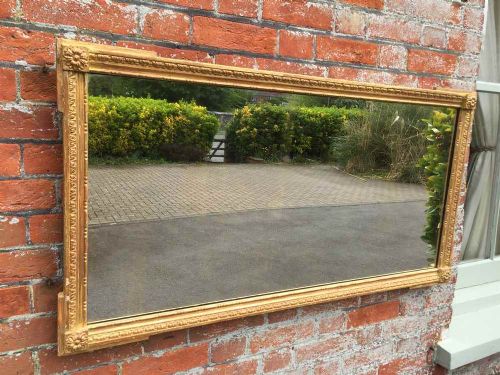 A Stunning Early Antique 19th Century French Original Carved Wood and Gesso Gilt Mirror.