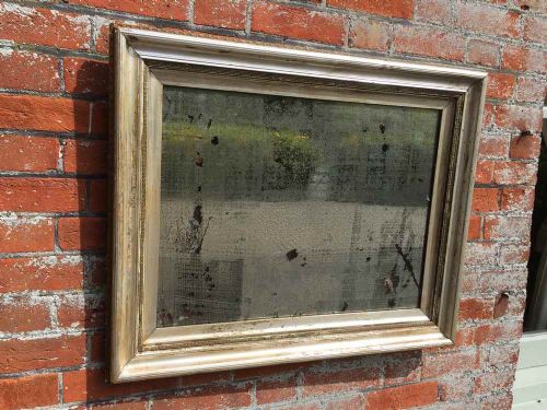 A Stunning Highly Decorative Early Antique 19th Century French Original Distressed Silvered Mirror.