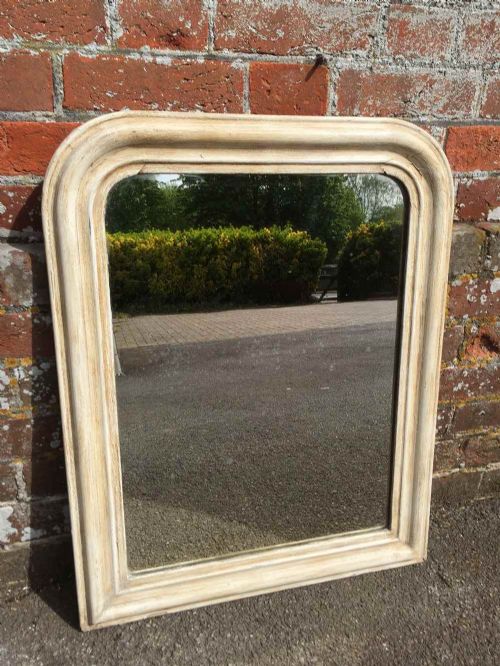 A Useful Size Antique 19th Century French Painted Arched Top Mirror.