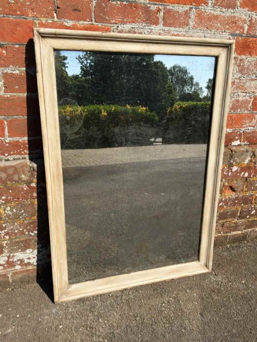 A Very Useful Size Early Antique 19th Century French Carved Wood Painted Mirror.