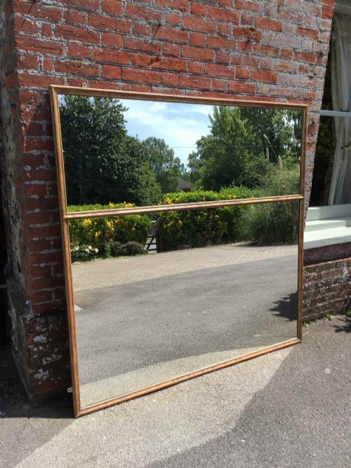 An Exquisite Large Highly Unusual Antique 19th Century French Carved Wood Double Section Mirror.