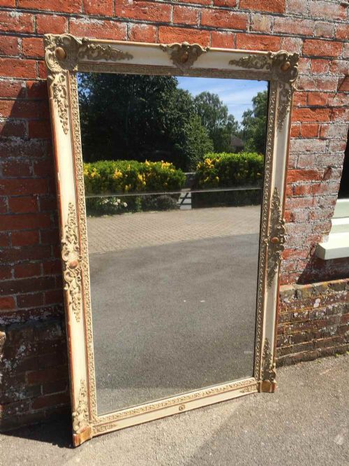 A Spectacular Large Early Antique 19th Century French Carved Wood & Gesso Louis Philippe Mirror.
