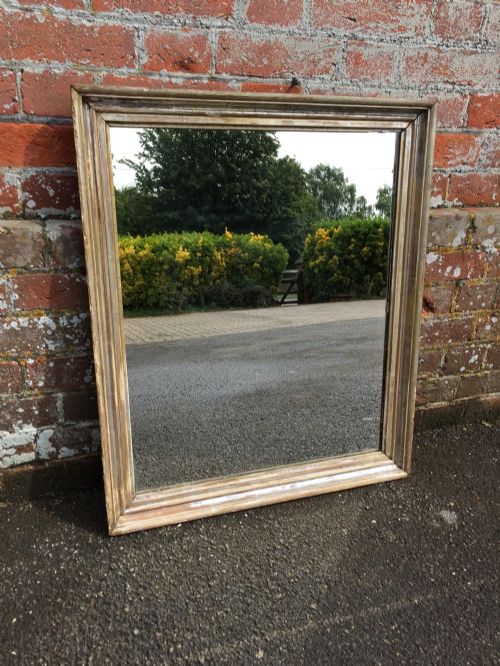 A Wonderful Useful Size Antique 19th Century French Original Silvered Bistro Mirror.
