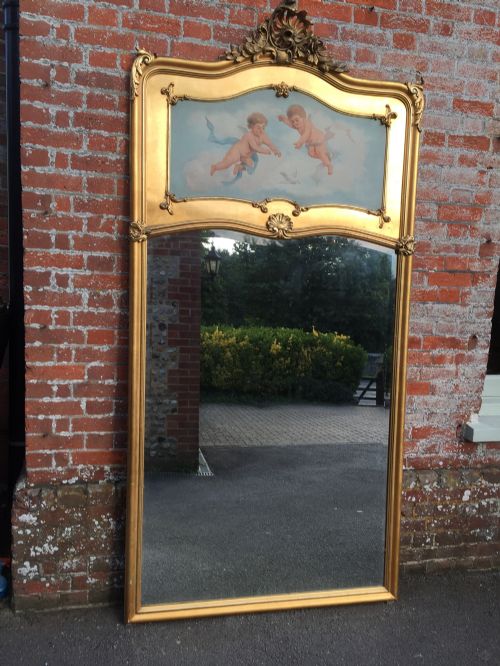 An Absolutely Stunning Extra Large Antique 19th Century French Original Carved Wood & Gesso Gilt Mirror.