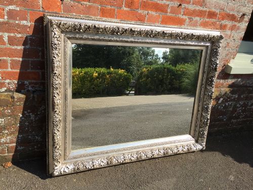 A Wonderful Antique 19th Century French Original Silver Framed Mirror.