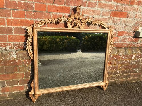 A Fabulous Highly Decorative Antique 19th Century French Carved Wood Original Gilt Silver Mirror.