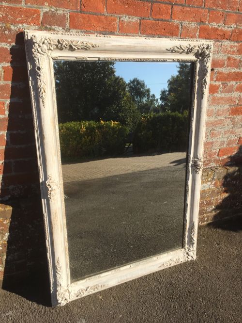 A Wonderful Highly Decorative Large Antique 19th Century French Carved Wood and Gesso Distressed Louis Philippe Mirror.
