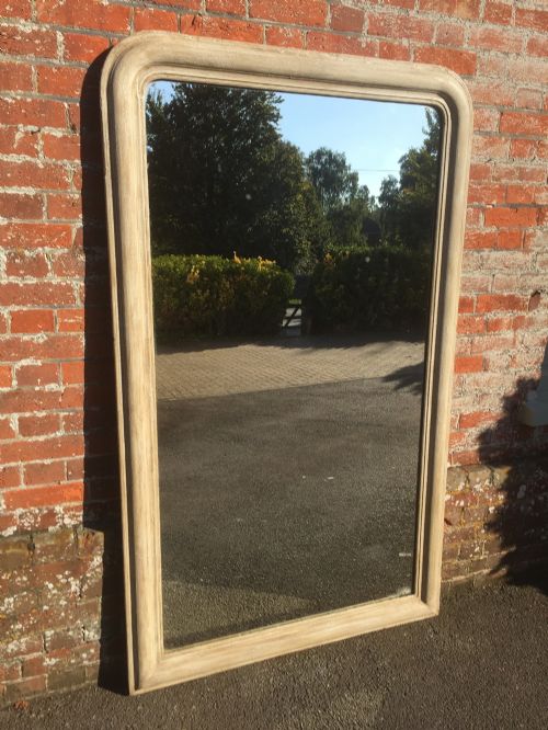 A Wonderful Large Antique 19th Century French Arched Top Plain Painted Louis Philippe Mirror.