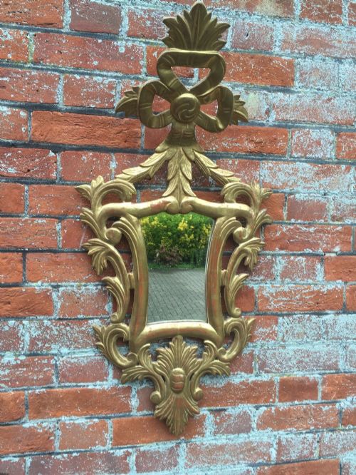 A Superb Antique 19th Century Italian Carved Wood Original Gilt Mirror.