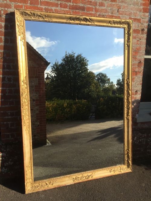 A Stunning Highly Unusual Extra Large Early Antique 19th Century French Original Gilt Louis Philippe Mirror.