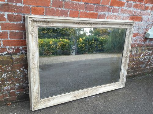 A Wonderful Antique 19th Century French Good Size Carved Wood and Gesso Painted Louis Philippe Mirror.