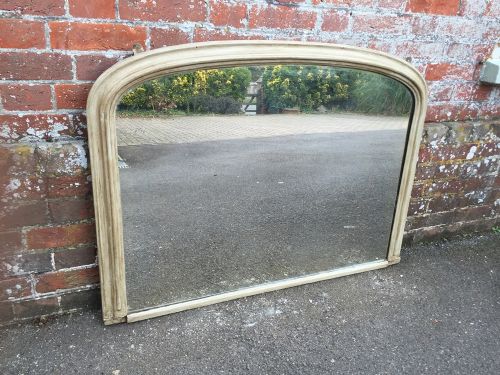 A Useful Antique 19th Century Wood Painted Overmantel Mirror.