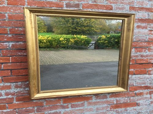 A Useful Size Antique 19th Century French Original Gilt Plain Mirror.