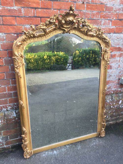 An Absolutely Superb Large Antique 19th Century French Carved Wood & Gesso Original Gilt Mirror.