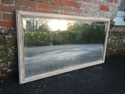 A Highly Useful Size Antique 19th Century French Carved Wood Painted Plain Mirror.
