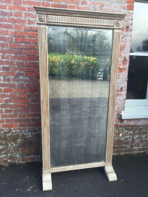 A Superb Highly Unusual Large Antique 19th Century French Carved Wood Painted Cheval Mirror.