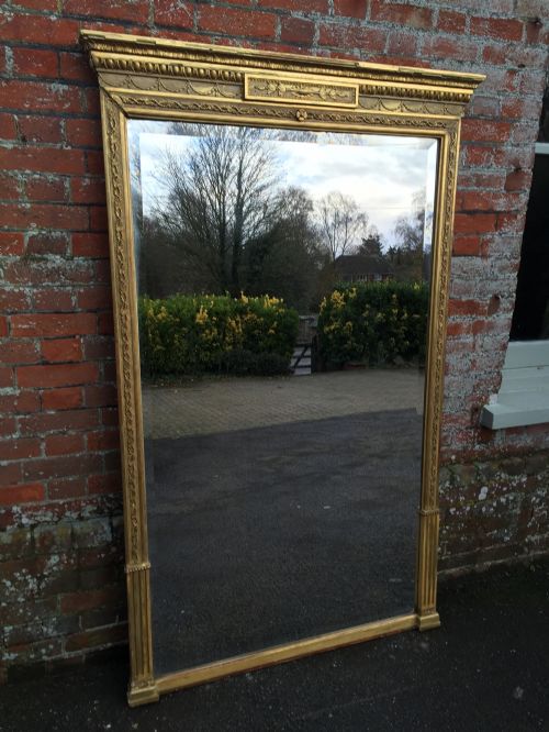 A Wonderful Large Antique 19th Century French Original Carved Wood Gilt Mirror.