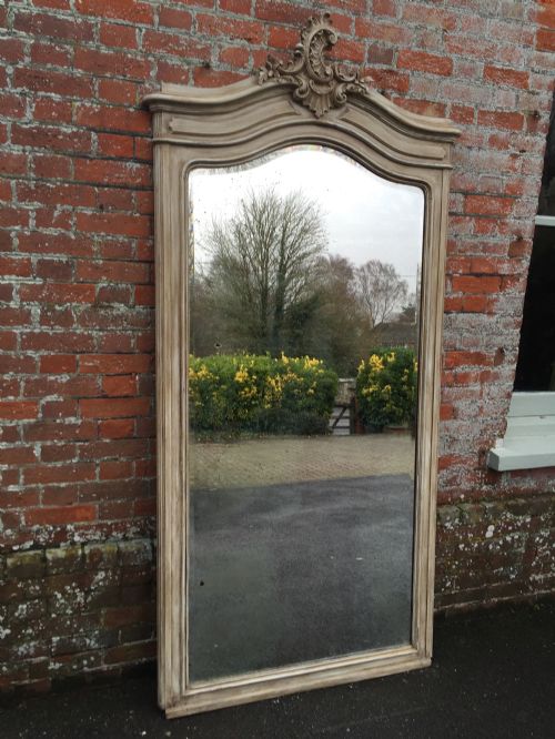 An Absolutely Stunning Large Antique 19th Century French Carved Wood Painted Mirror.