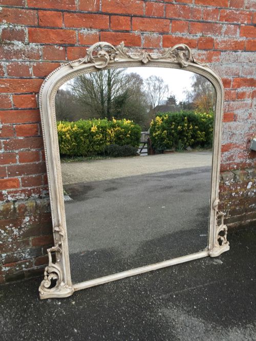 A Highly Useful Antique 19th Century English Overmantel Mirror.