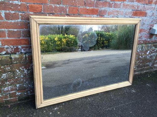 A Stunning Very Useful Size Early Antique 19th Century Carved Wood French Original Bistro Mirror.