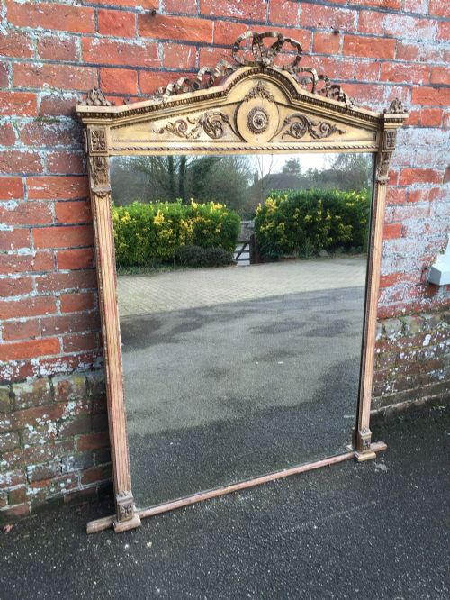 An Absolutely Stunning Large Antique 19th Century Carved Wood & Gesso Original Gilt Mirror.