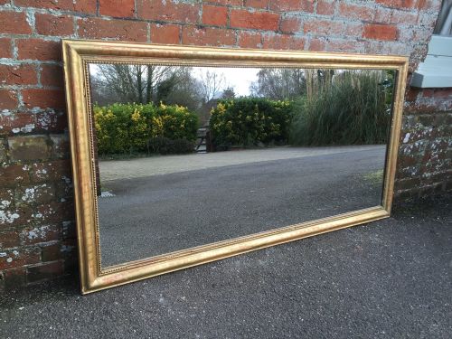 A Very Useful Large Early Antique 19th Century French Carved Wood and & Gesso Original Gilt Mirror.