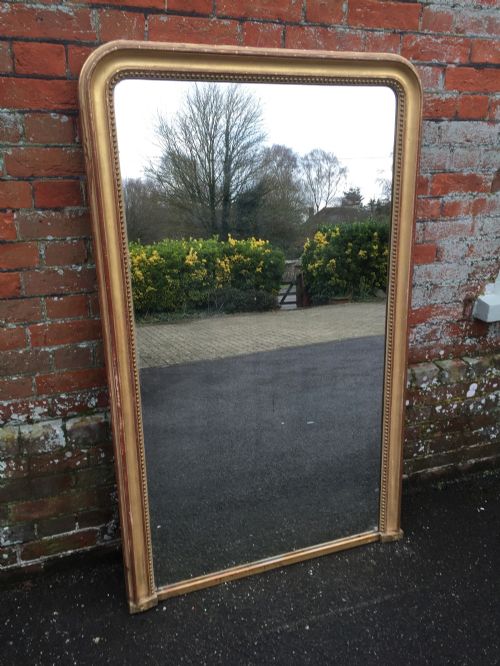 A Wonderful Large Early Antique 19th Century French Original Arched Top Gilt Louis Philippe Mirror.