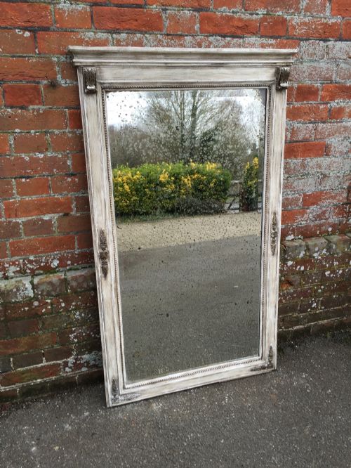 A Stunning Highly Decorative Antique 19th Century French Carved Wood and Gesso Painted Mirror.