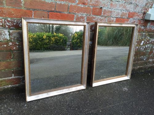 A Very Useful Pair of Antique 19th Century French Silver & Gilt Mirrors.