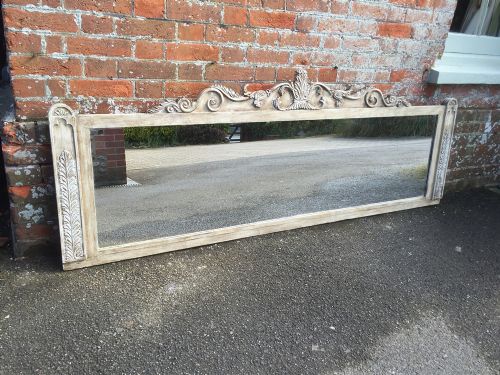 A Stunning and Highly Unusual Antique 19th Century Carved Wood English Painted Mirror.