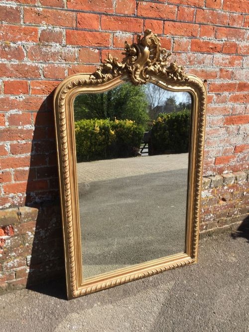 A Wonderful Good Size Antique 19th Century French Carved Wood and Gesso Original Gilt Mirror.