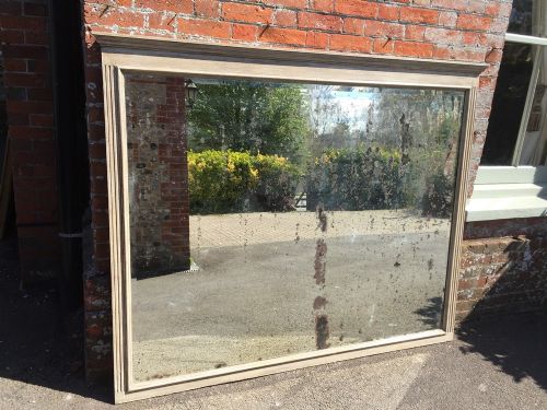 A Stunning Large Highly Decorative Antique 19th Century French Carved Wood Painted Plain Mirror.