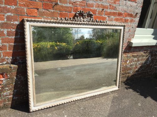 A Wonderful Large Antique 19th Century French Carved Wood & Gesso Painted Rope Twist Mirror.