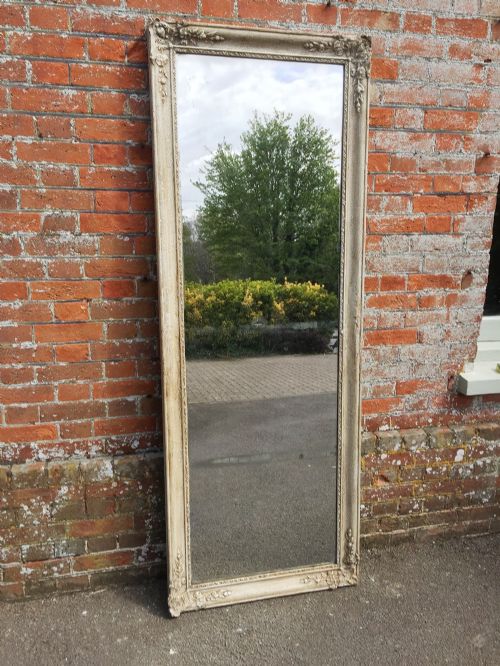 A Fabulous Large Early Antique 19th Century  French Carved Wood & Gesso Painted Louis Philippe Mirror.
