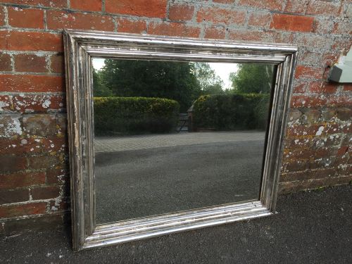 A Highly Decorative Antique 19th Century French Original Carved Wood & Gesso Silvered Bistro Mirror.