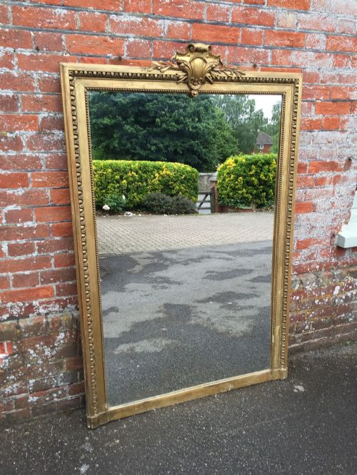 A Wonderful Large Antique 19th Century French Original Carved Wood & Gesso Gilt Mirror.