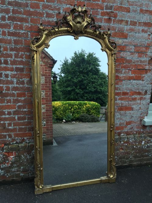 A Superb Large Antique 19th Century French Carved Wood and Gesso Original Gilt Mirror.