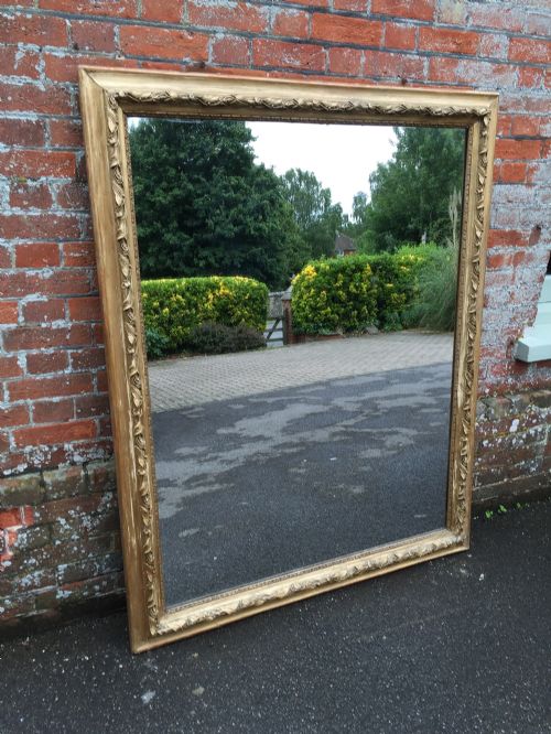 A Superb Antique 19th Century French Carved Wood & Gesso Original Distressed Gilt Mirror.