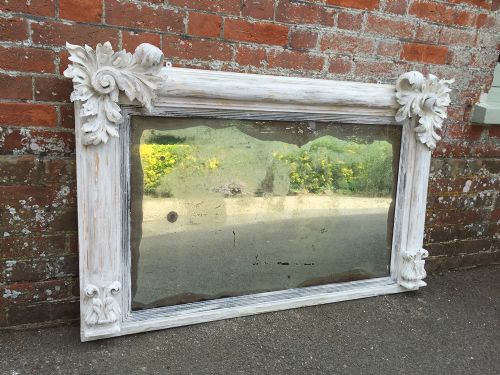A Wonderful Highly Decorative Early Antique Original Distressed Regency Painted Overmantel Mirror